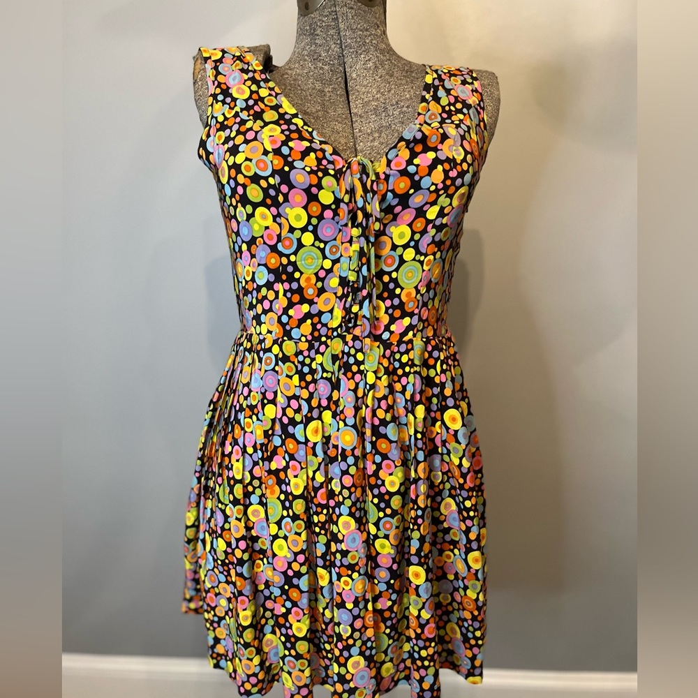 Colorful silk mini dress